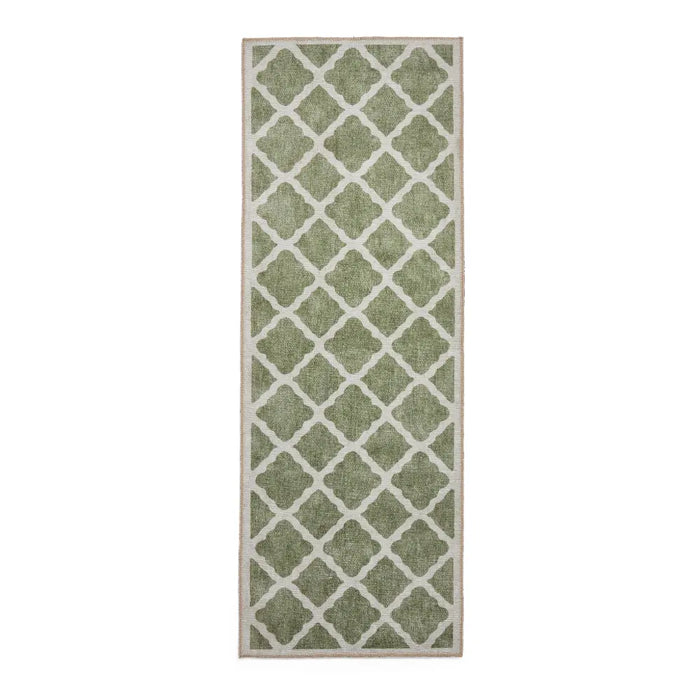 Coral H1063 Green Modern Washable Rug