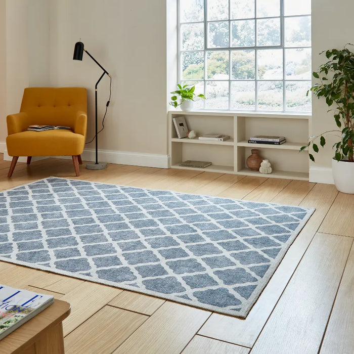 Coral H1063 Grey Modern Washable Rug
