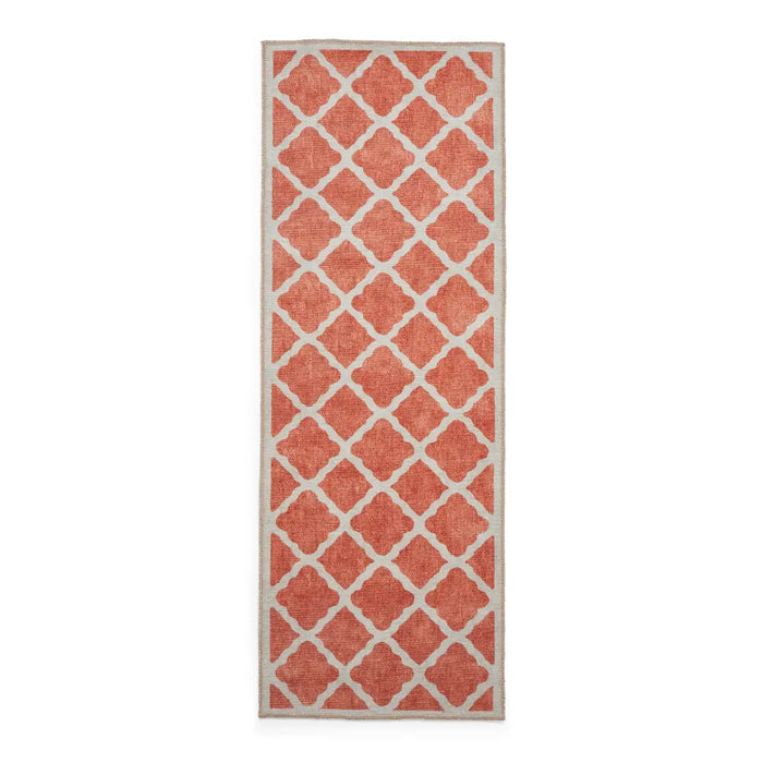 Coral H1063 Orange Modern Washable Rug