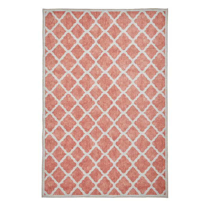 Coral H1063 Orange Modern Washable Rug