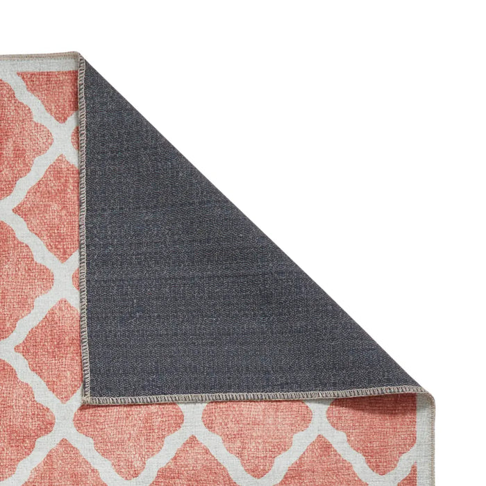 Coral H1063 Orange Modern Washable Rug