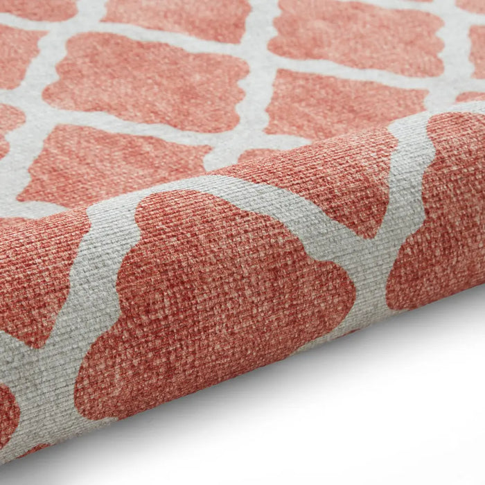 Coral H1063 Orange Modern Washable Rug