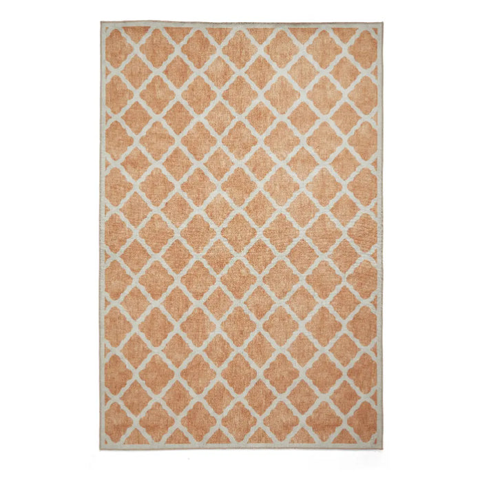 Coral H1063 Yellow Modern Washable Rug