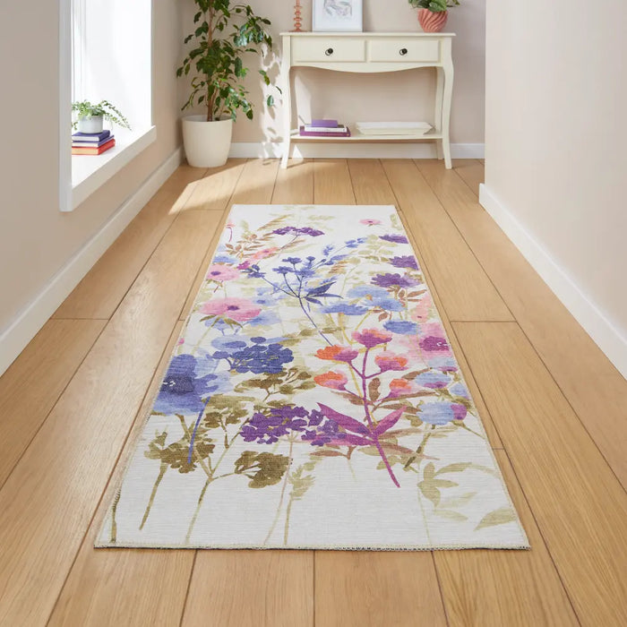 Catherine Lansfield Country Floral Purple Rug