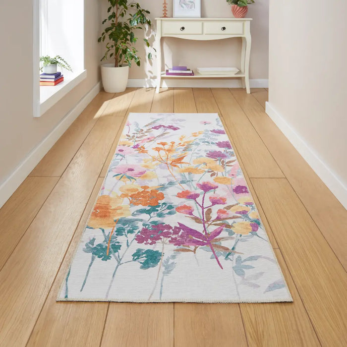 Catherine Lansfield Country Floral Yellow Rug
