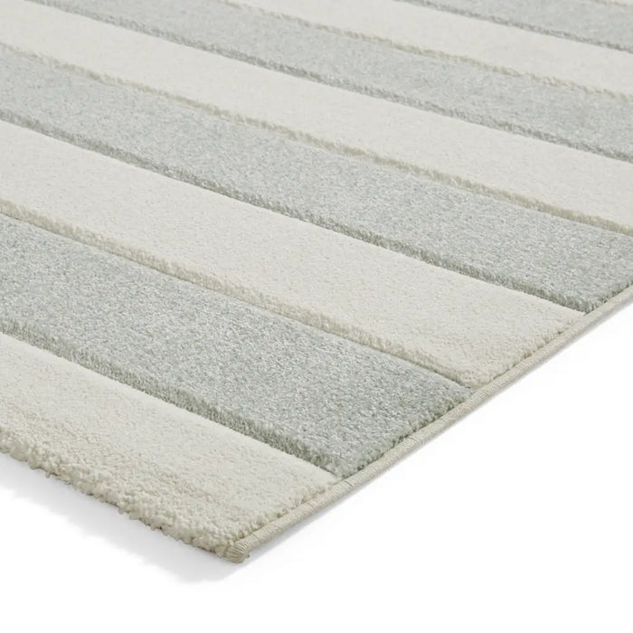 Catherine Lansfield Cove Stripe Modern Linear Sage Green Rug