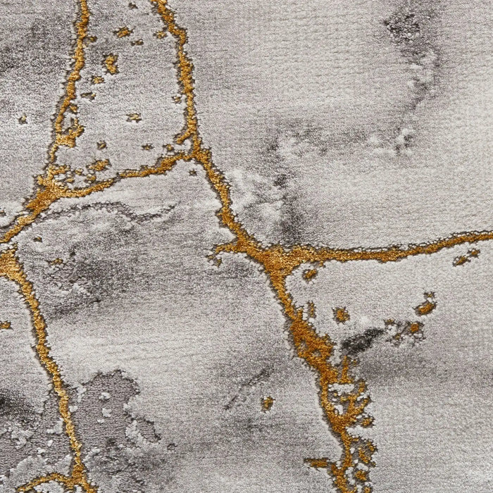 Think Rugs craft 23270 ivory gold Yellow, Ivory Living Room Geometric Rug.
