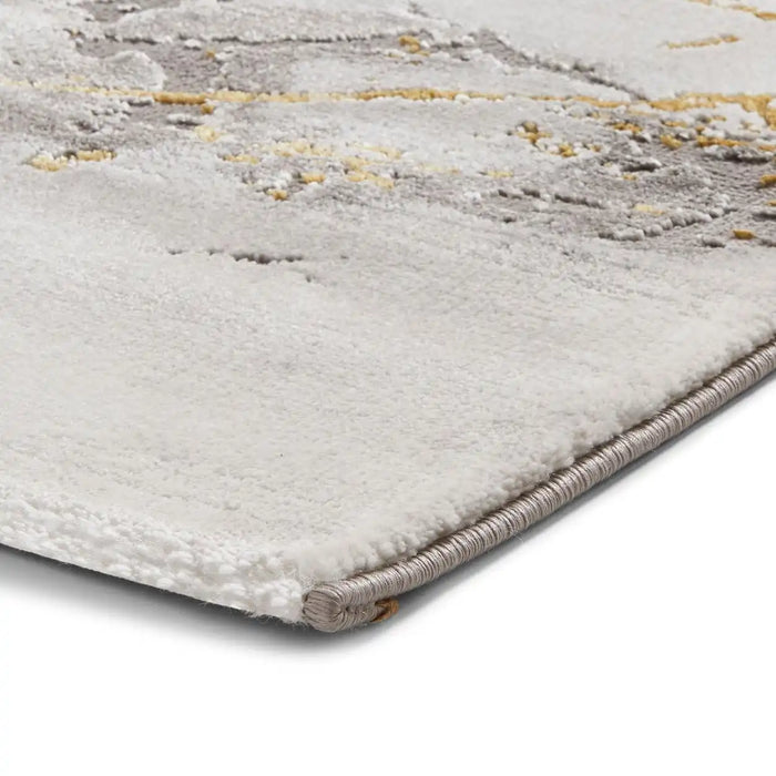 Think Rugs craft 23270 ivory gold Yellow, Ivory Living Room Geometric Rug.