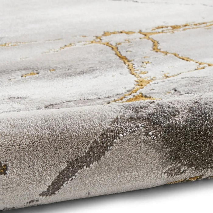 Think Rugs craft 23270 ivory gold Yellow, Ivory Living Room Geometric Rug.