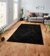Think Rugs craft 23299 black gold Yellow, Black Living Room Geometric Rug.