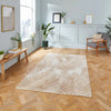 Think Rugs creation 50051 beige bronze Beige Living Room Floral Rug.