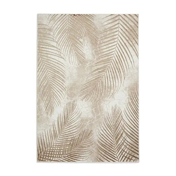 Think Rugs creation 50051 beige bronze Beige Living Room Floral Rug.