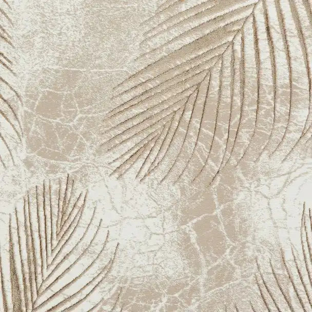 Think Rugs creation 50051 beige bronze Beige Living Room Floral Rug.