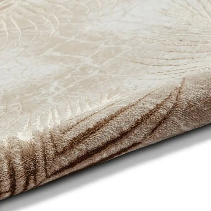 Think Rugs creation 50051 beige bronze Beige Living Room Floral Rug.