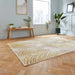 Think Rugs creation 50051 beige gold Yellow, Beige Living Room Floral Rug.