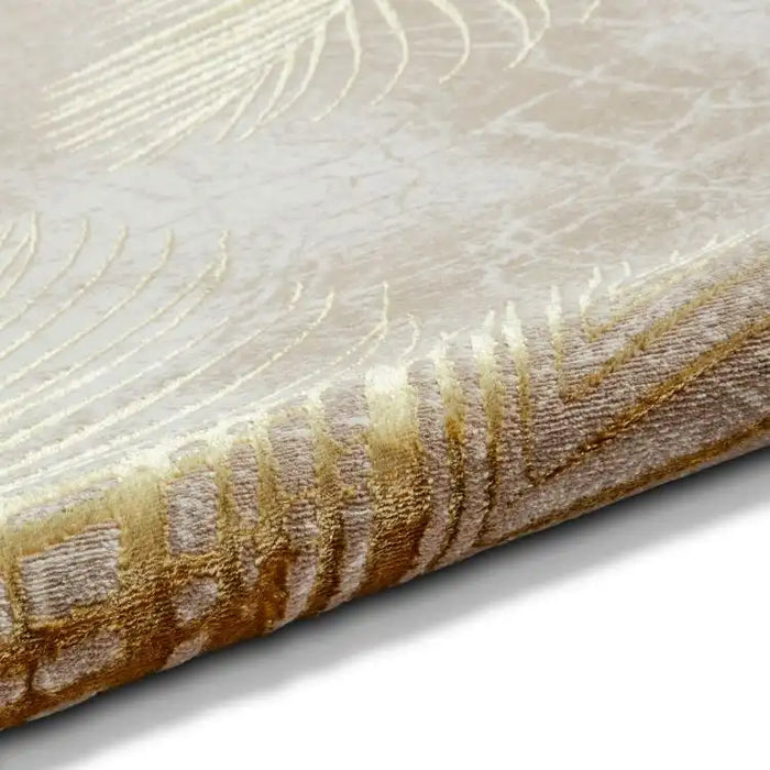 Think Rugs creation 50051 beige gold Yellow, Beige Living Room Floral Rug.