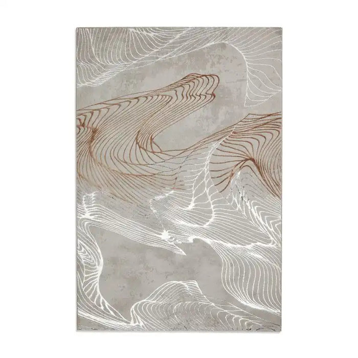 Think Rugs creation 50054 grey ivory Grey Living Room Floral Rug.