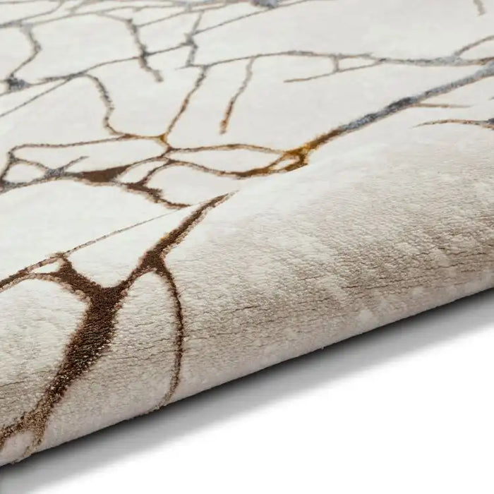Think Rugs creation g2848 ivory gold Yellow, Ivory Living Room Floral Rug.