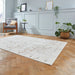 Think Rugs creation g2851 beige silver Grey, Beige Living Room Floral Rug.