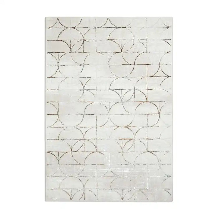 Think Rugs creation g2851 beige silver Grey, Beige Living Room Floral Rug.