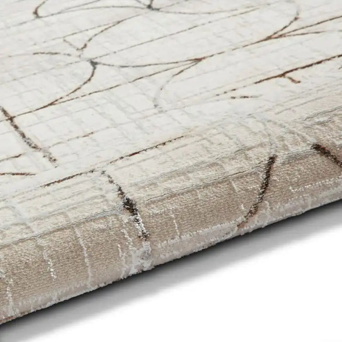 Think Rugs creation g2851 beige silver Grey, Beige Living Room Floral Rug.