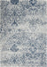 Nourison damask das06 ivory navy Blue, Ivory, Navy Living Room Flat Weave Rug.