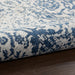 Nourison damask das06 ivory navy Blue, Ivory, Navy Living Room Flat Weave Rug.