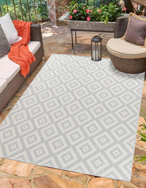 Serdim Rugs sky outdoor diamond silver Grey Living Room Floral Rug.