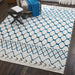 Nourison kamala ds500 white blue Blue, Ivory Living Room Geometric Rug.