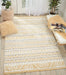 Nourison kamala ds503 yellow Yellow, Ivory Living Room Geometric Rug.