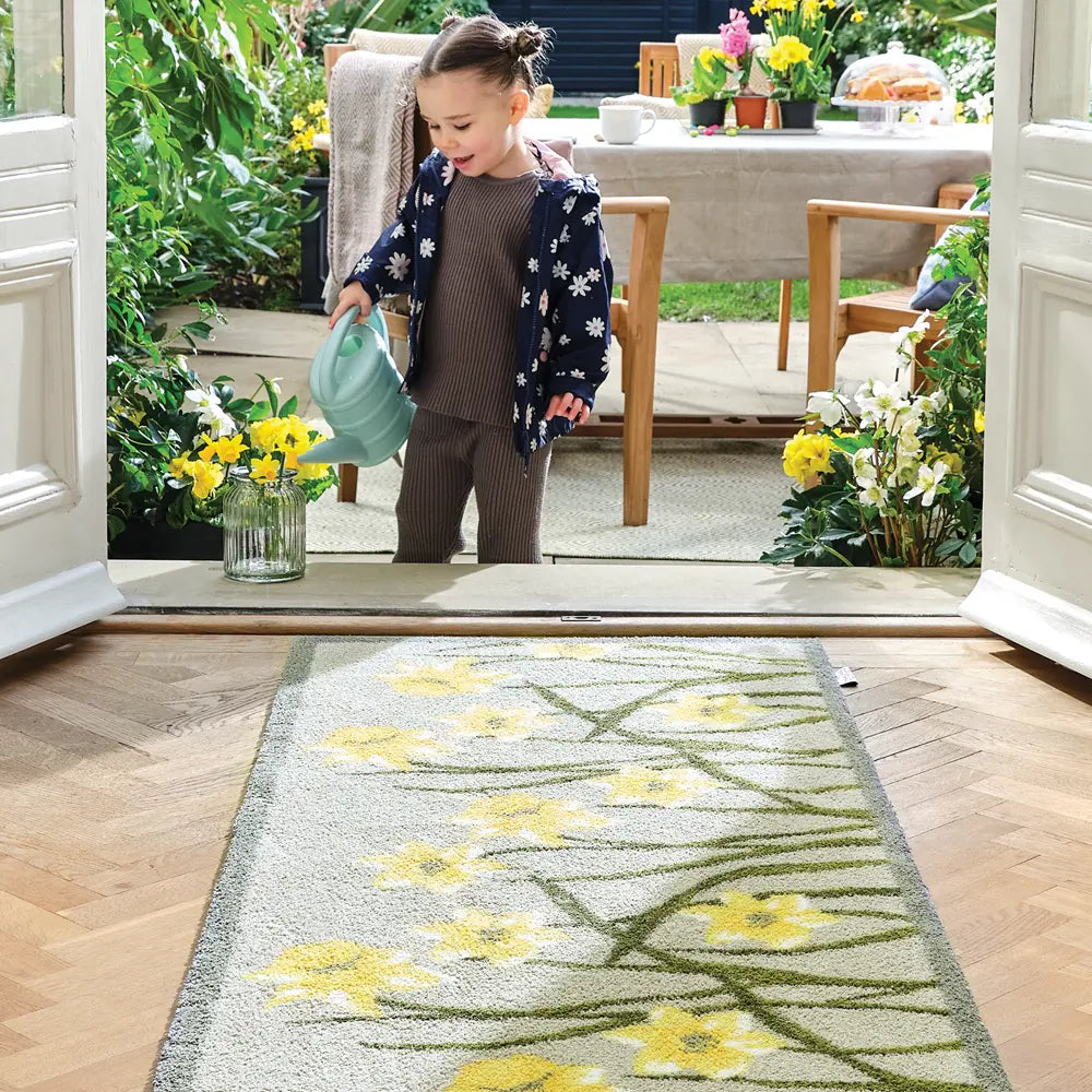 Patterned Hug Rug Daffodil 1 Runner Multicoloured Rug — RugsDirect Online