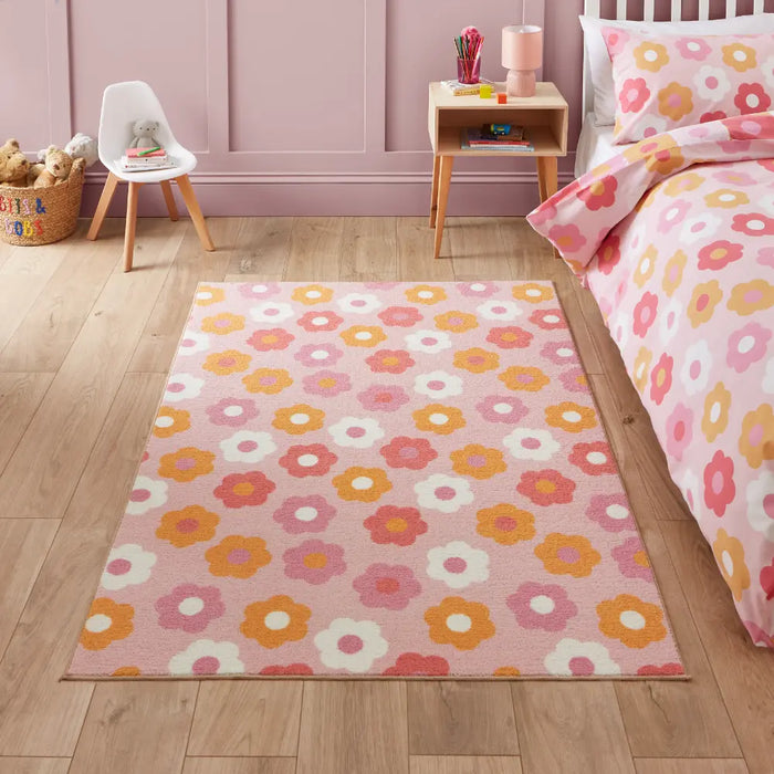 Catherine Lansfield Daisy Retro Pink - Washable