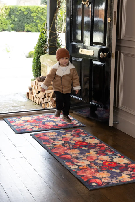 Hug Rug Washable Dark Florals Multi