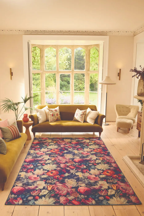 Hug Rug Eco-Washable Dark Florals