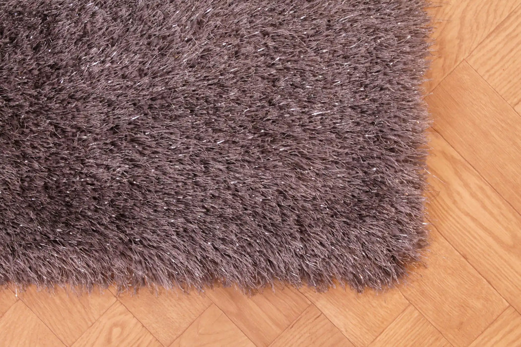 URCO dazzle urco grey Brown, Grey Living Room Shaggy Rug.