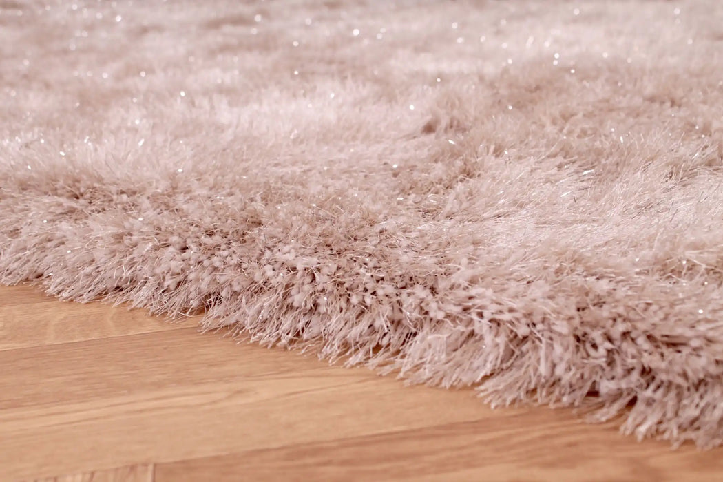 URCO dazzle urco natural Beige Living Room Shaggy Rug.