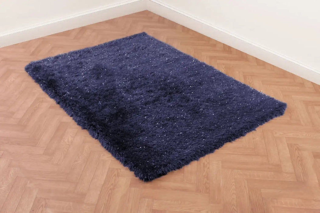 URCO dazzle urco navy Blue, Navy Living Room Shaggy Rug.