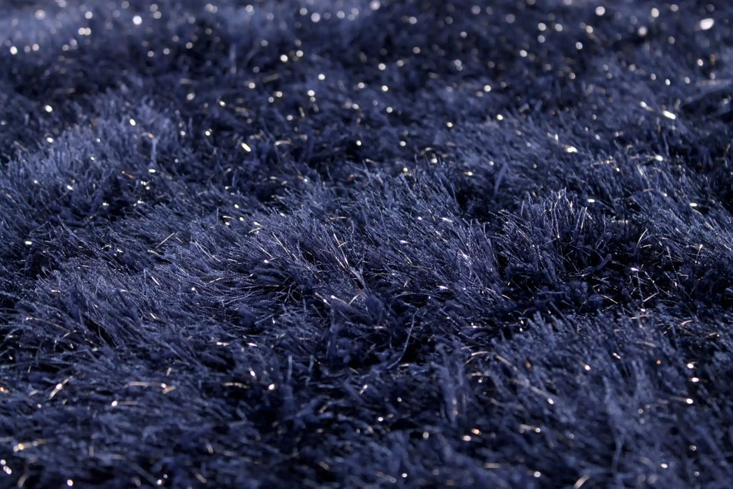 URCO dazzle urco navy Blue, Navy Living Room Shaggy Rug.