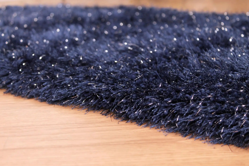 URCO dazzle urco navy Blue, Navy Living Room Shaggy Rug.
