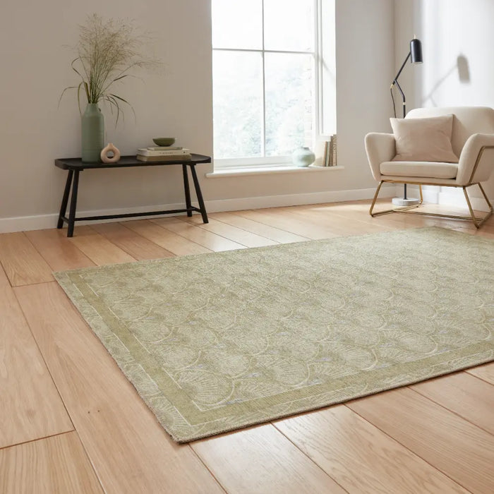 Catherine Lansfield Deco Peacock Washable Green Rug