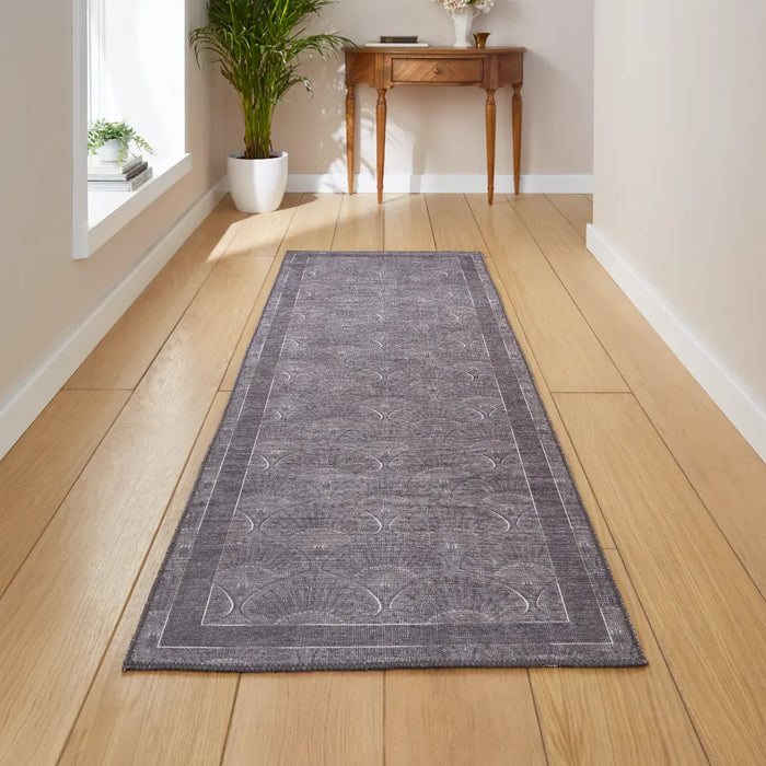 Catherine Lansfield Deco Peacock Washable Grey Rug