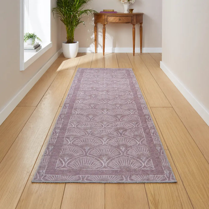 Catherine Lansfield Deco Peacock Washable Lilac Rug