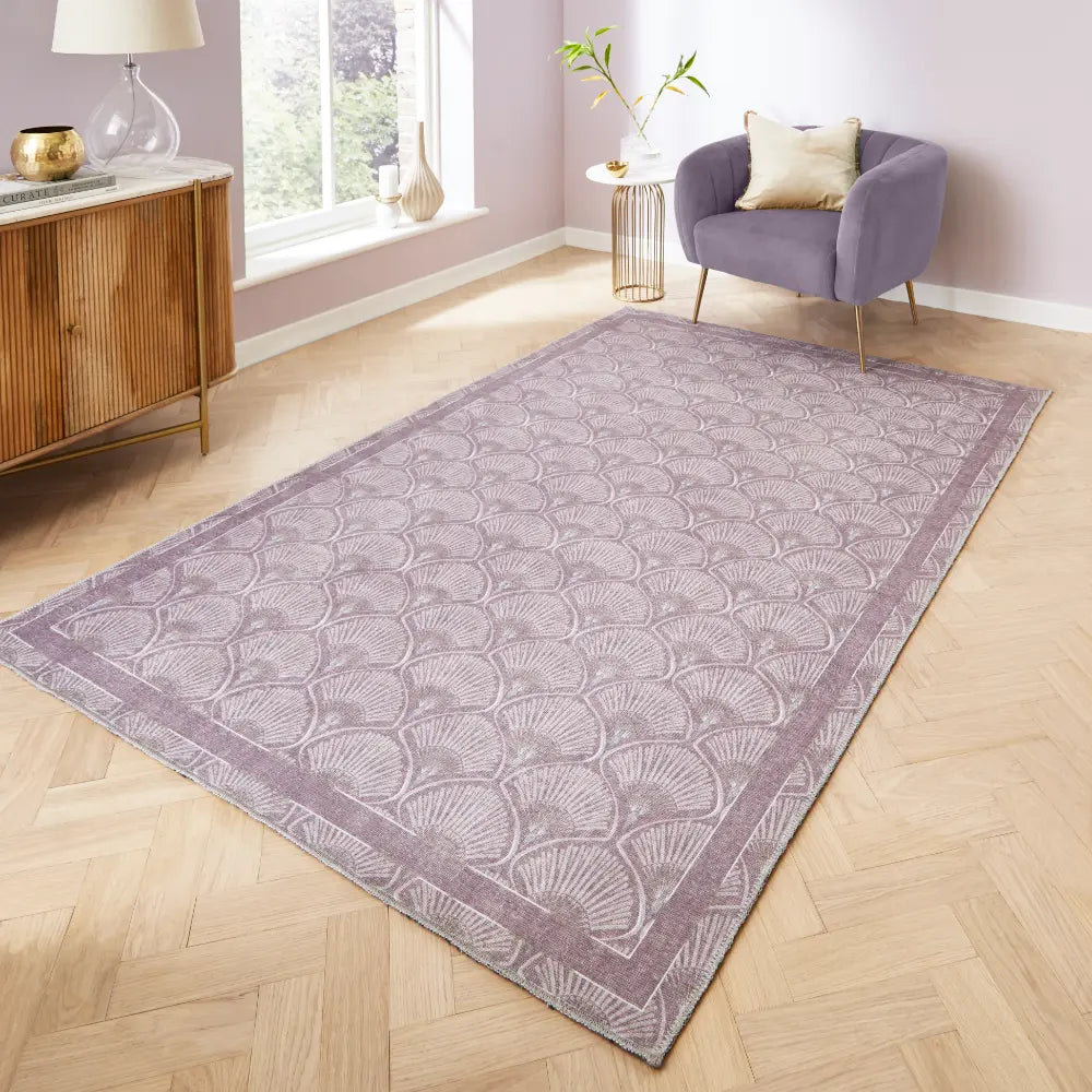 Catherine Lansfield Deco Peacock Washable Rug Purple Rug — RugsDirect ...
