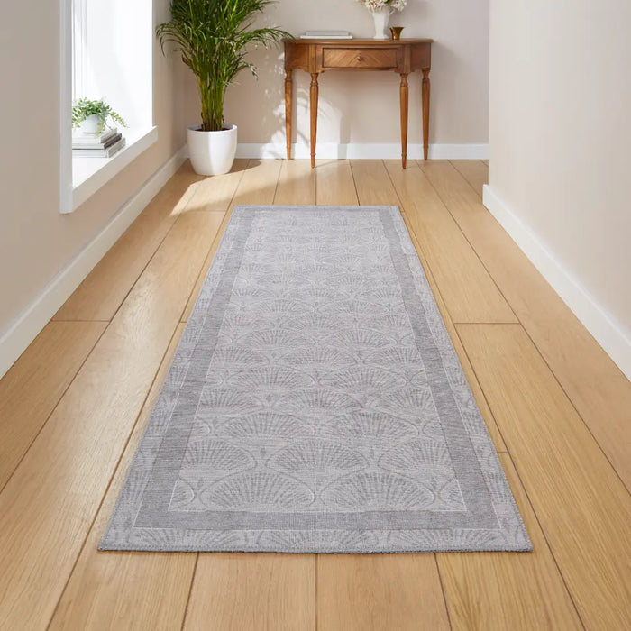 Catherine Lansfield Deco Peacock Washable Silver Rug