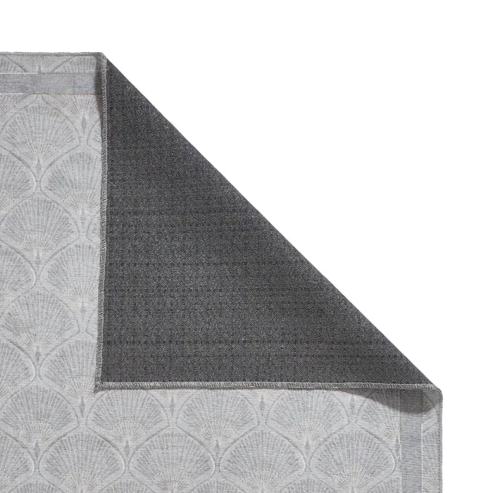 Catherine Lansfield Deco Peacock Washable Silver Rug