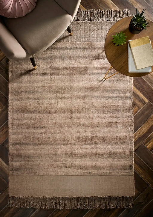 Origins delano fringe mink Brown Living Room  Rug.