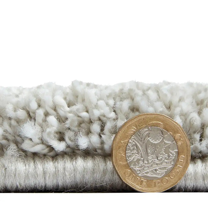Think Rugs deluxe silver Grey Living Room Shaggy Rug.