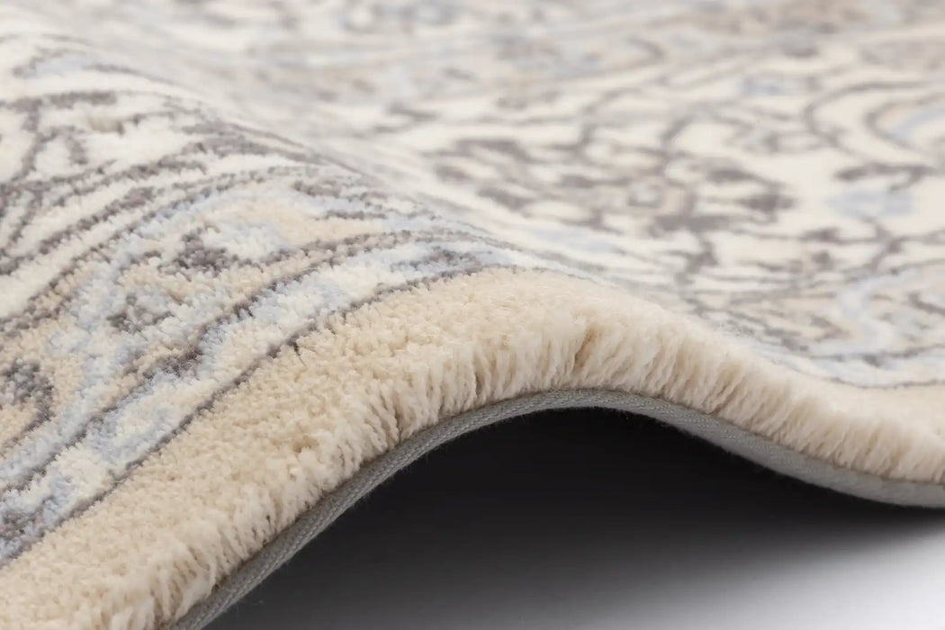 Agnella diamond wool damore alabaster Beige, Cream Living Room Moroccan Rug.