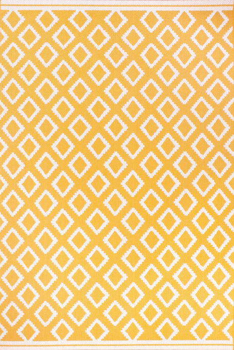 Rug Style terrace outdoor diamond gold Yellow Living Room Geometric Rug.