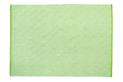 Origins hug rug woven diamond green Green Living Room Flat Weave Rug.